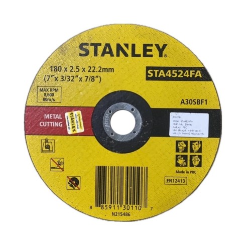 Đá cắt sắt và inox 180x2.5x22mm Stanley STA4524FA