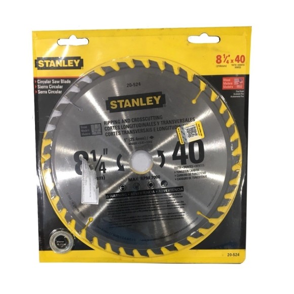Lưỡi cưa gỗ 210mm X 40T Stanley 20-524