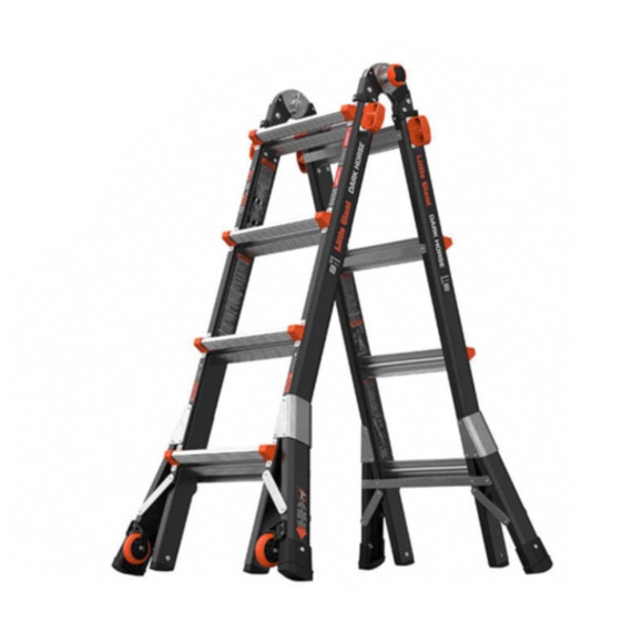 Thang nhôm USA rút chữ A có bánh xe Little Giant Dark Horse M17